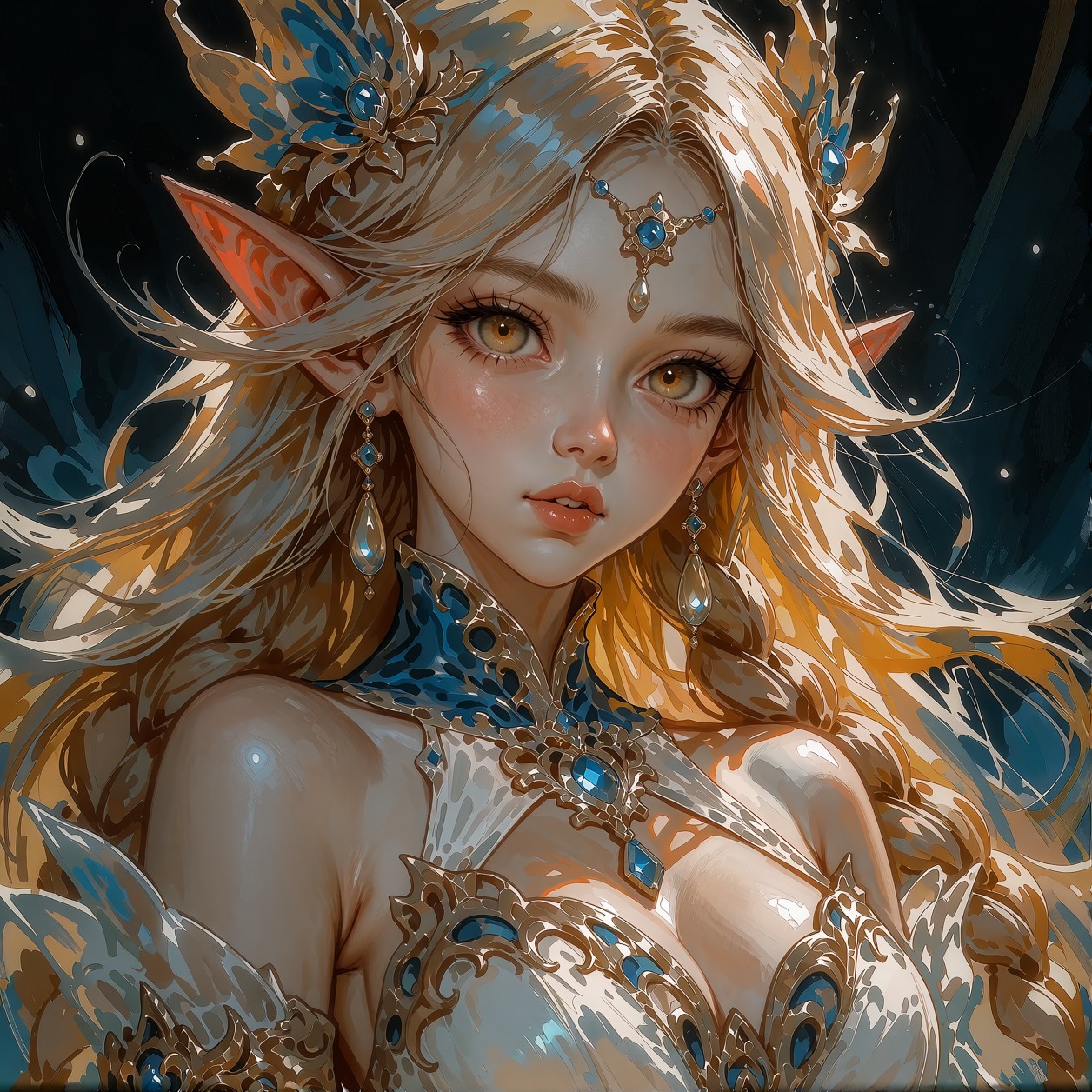 Semi Anime Fantasy Heroine Portrait — AI generated image