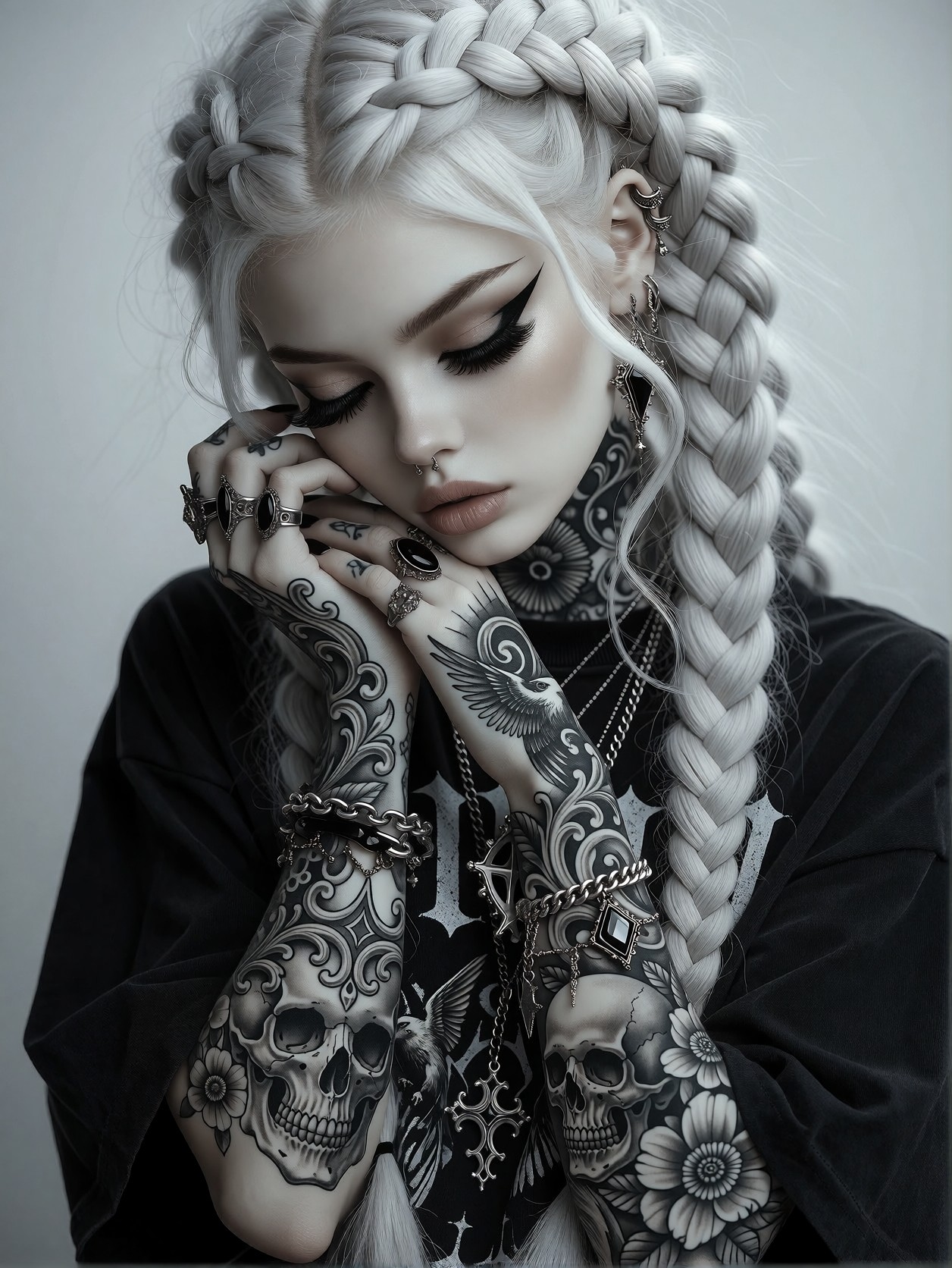 Melancholic Gothic Muse — AI generated image