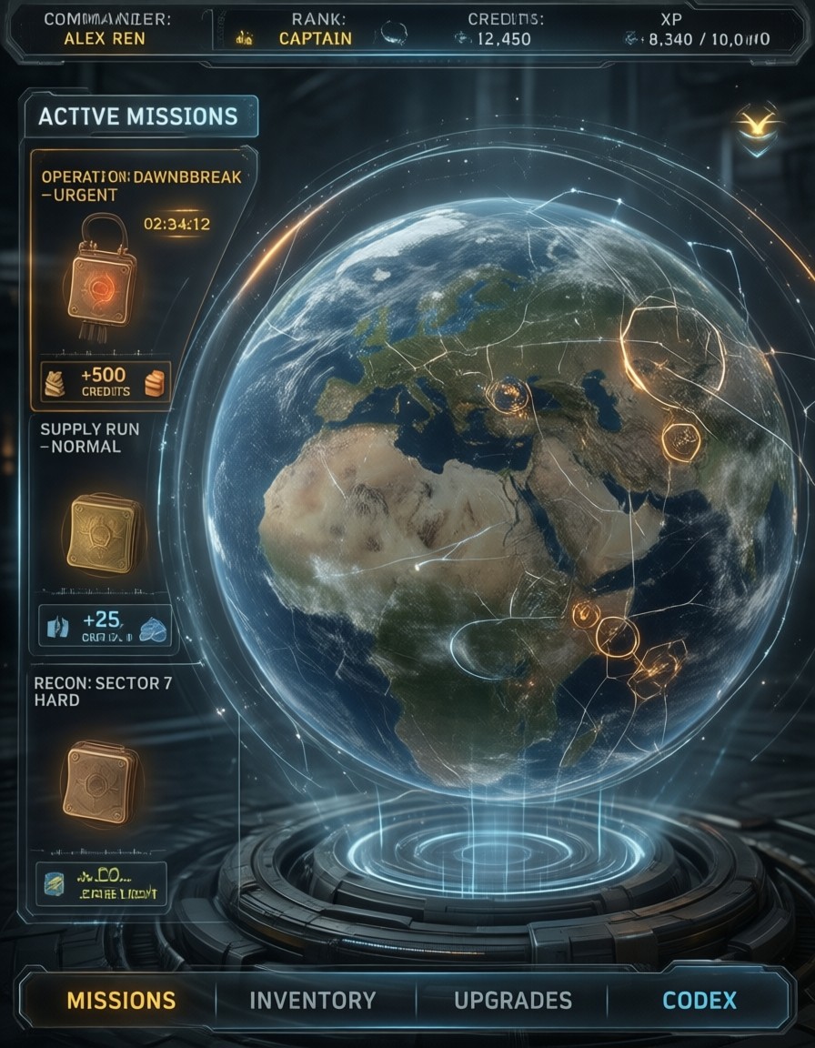 Sci-Fi Strategy Game UI — AI generated image
