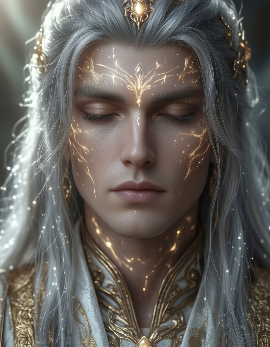 Serene Mystical Priestess in Ethereal Light — AI generated image
