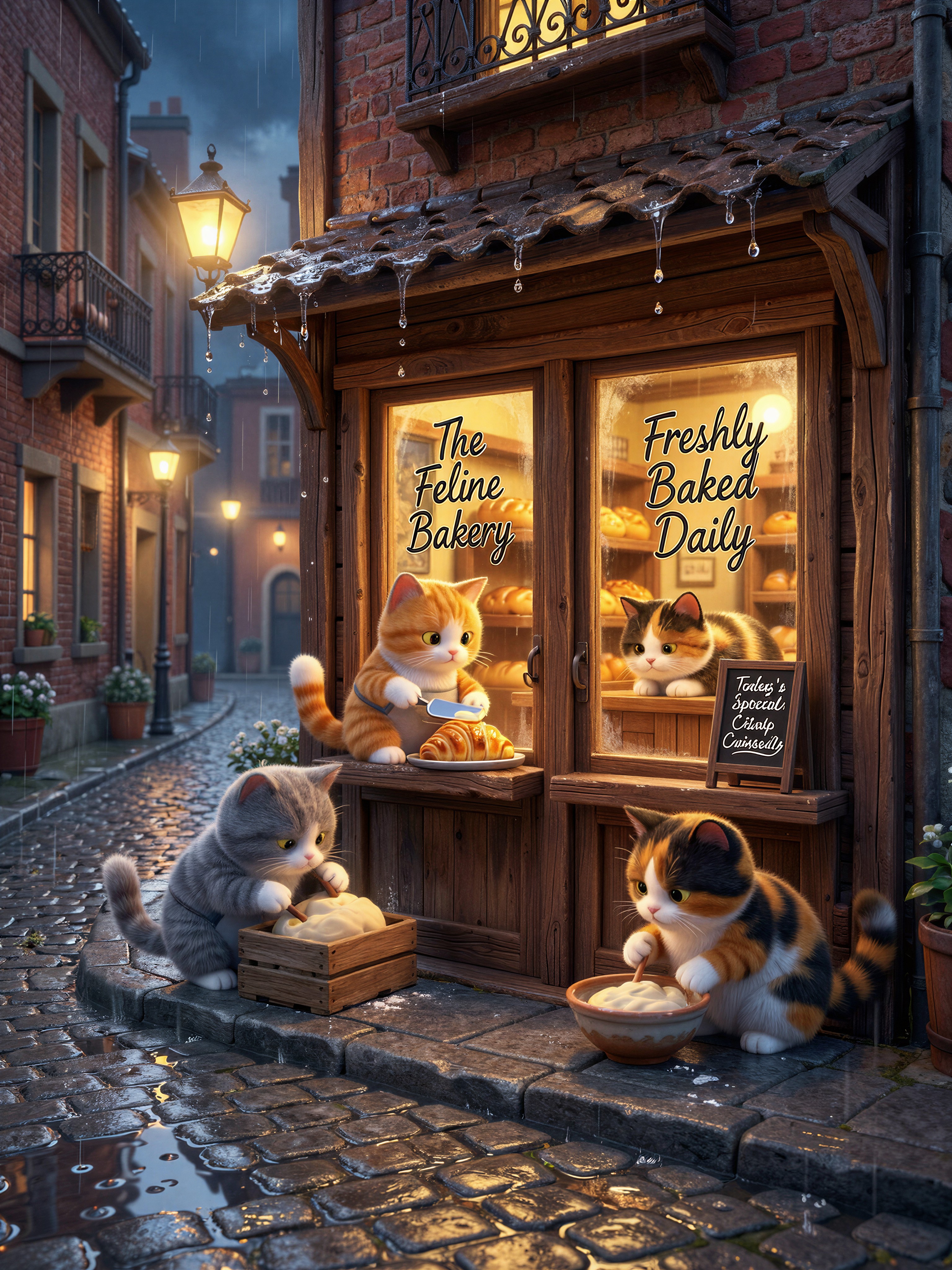 Pixar Style Cozy Cat Bakery — AI generated image