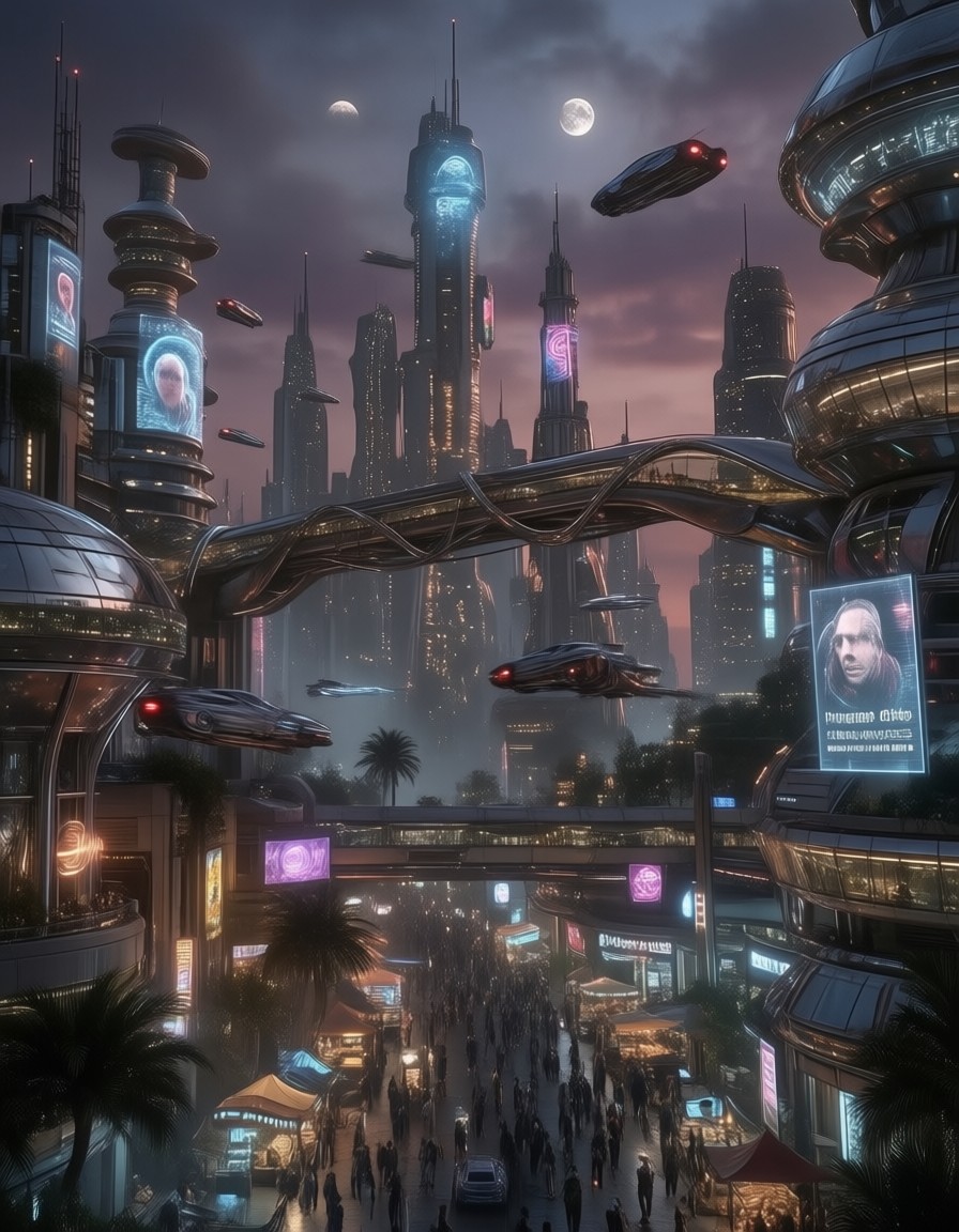 Cinematic Sci-Fi Cityscape — AI generated image