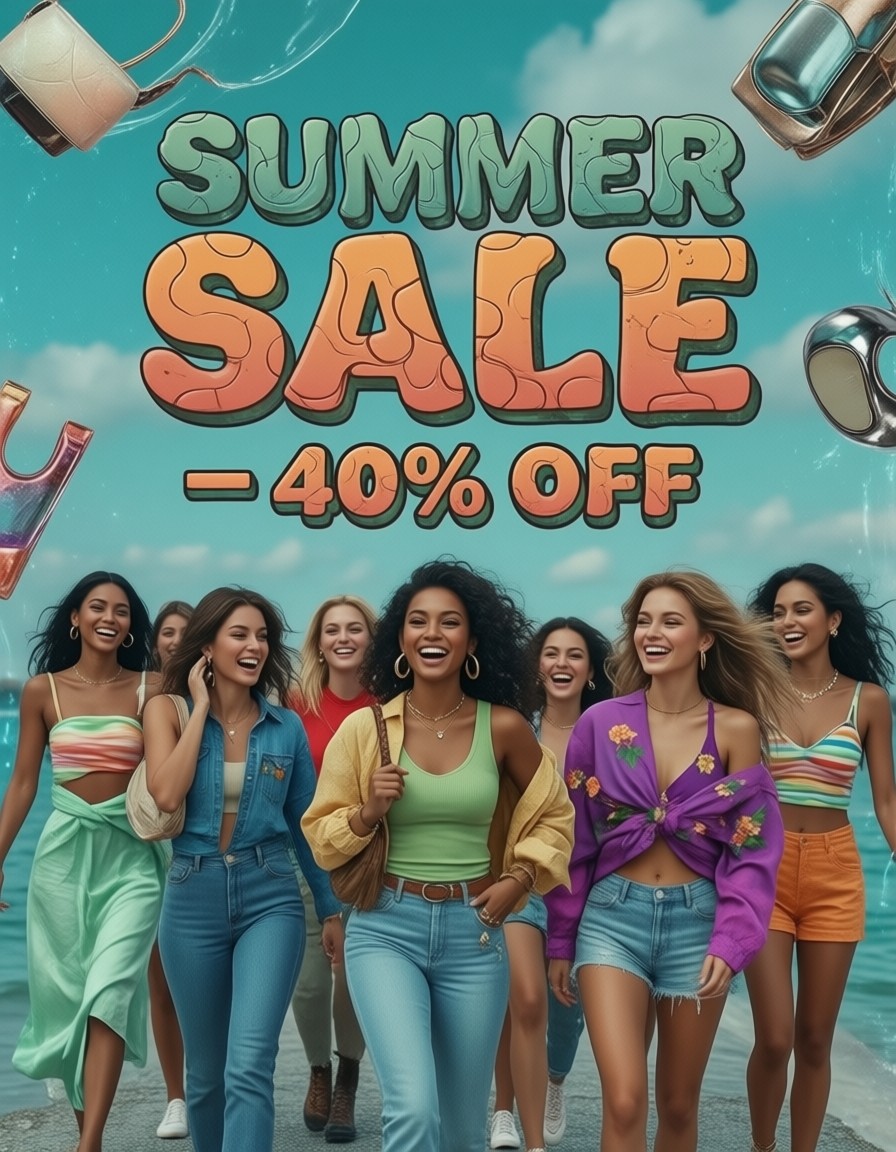 Vibrant Summer Sale Banner — AI generated image