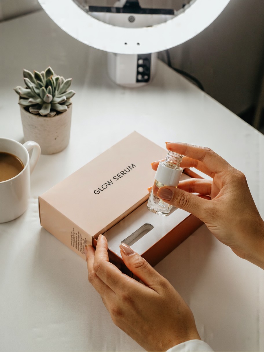 Calm Unboxing Skincare Ritual — AI generated image