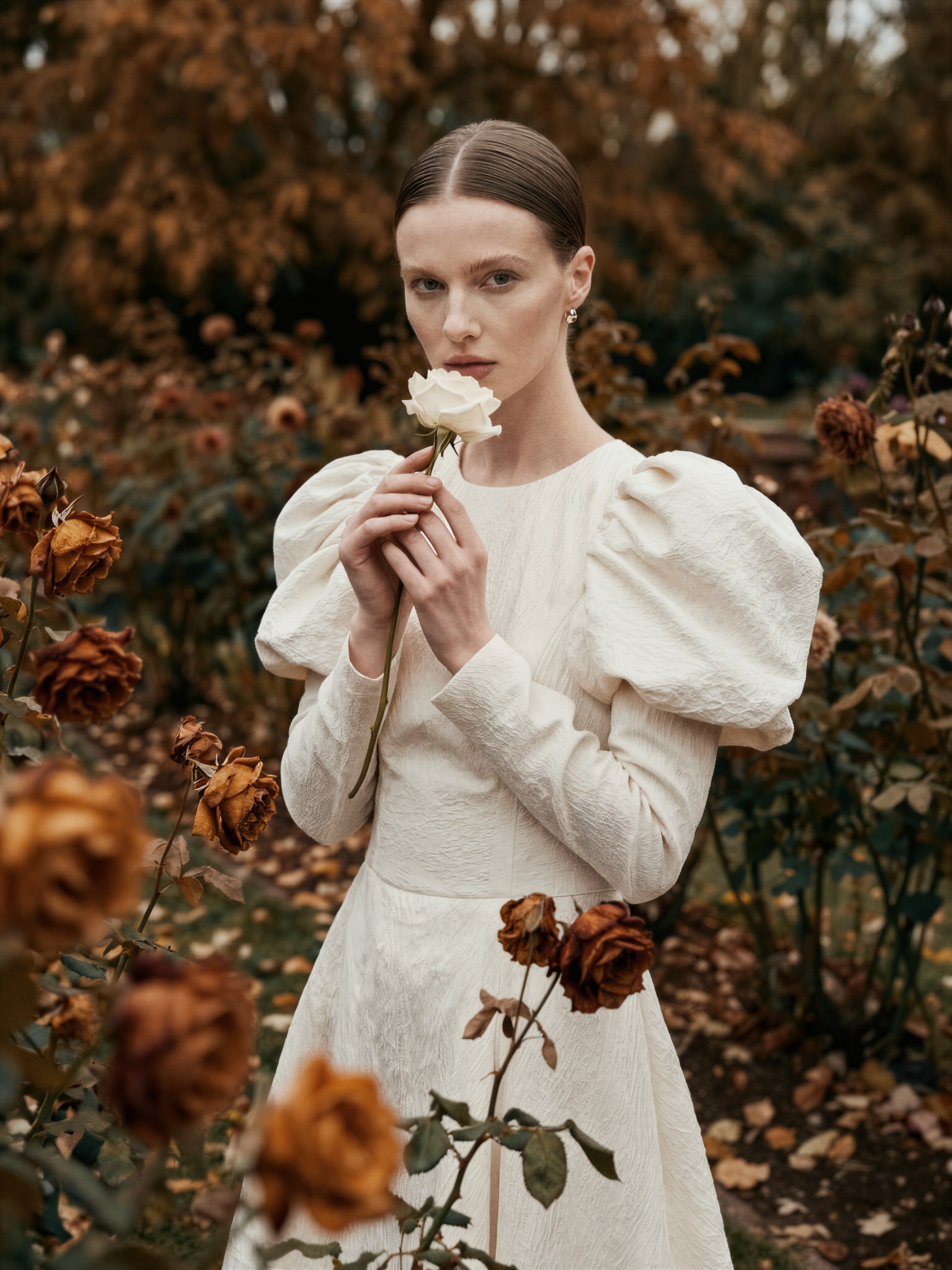 Cinematic Portrait in Autumn Garden — AI generated image