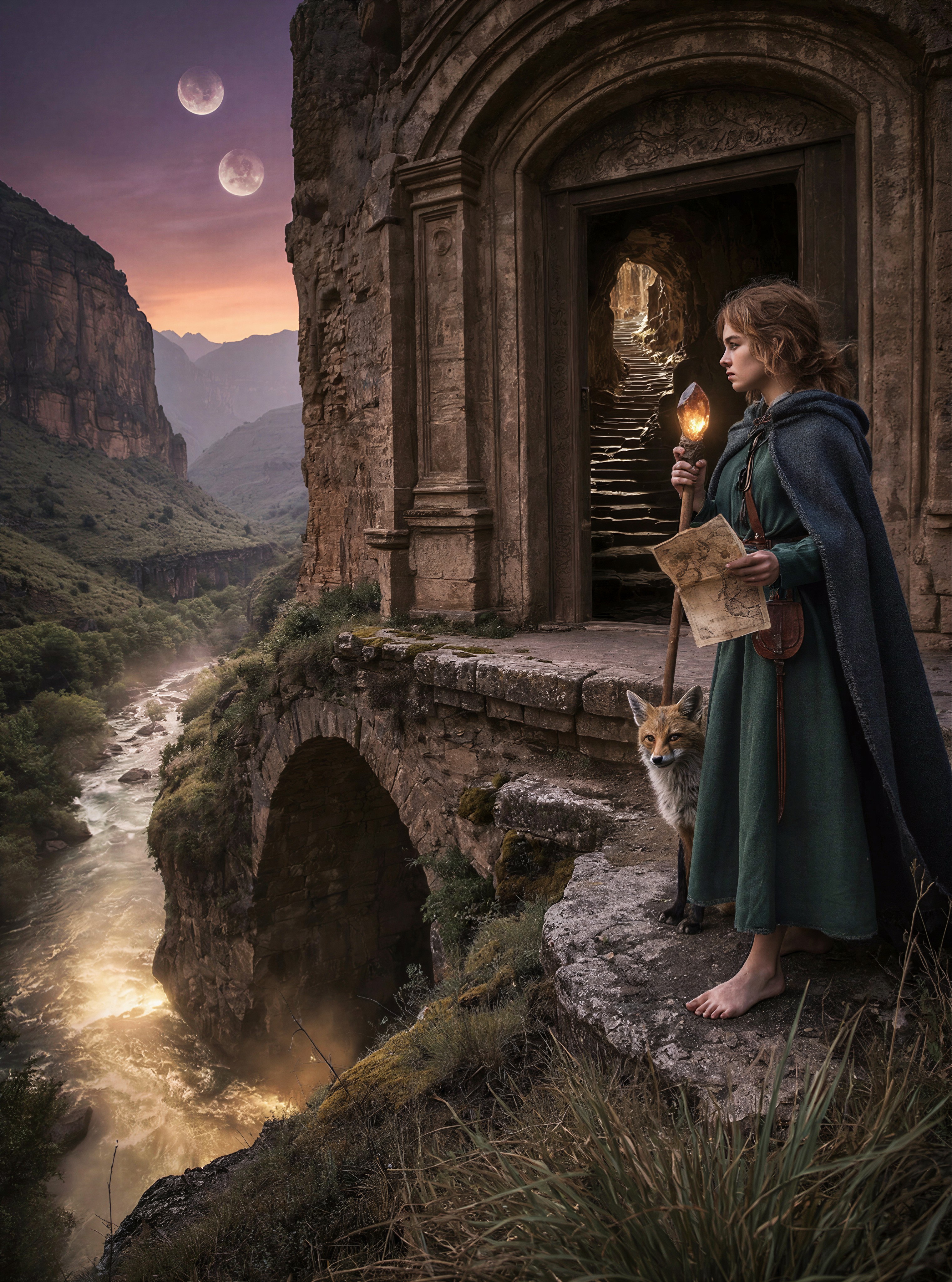 Mysterious Adventure at the Bridge — AI generated image