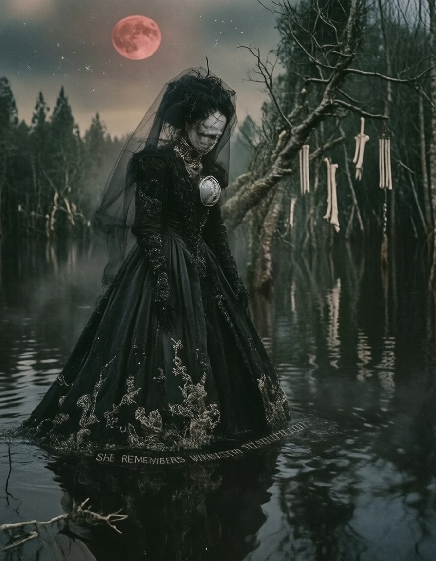 Victorian Shadow in Mirror Lake — AI generated image