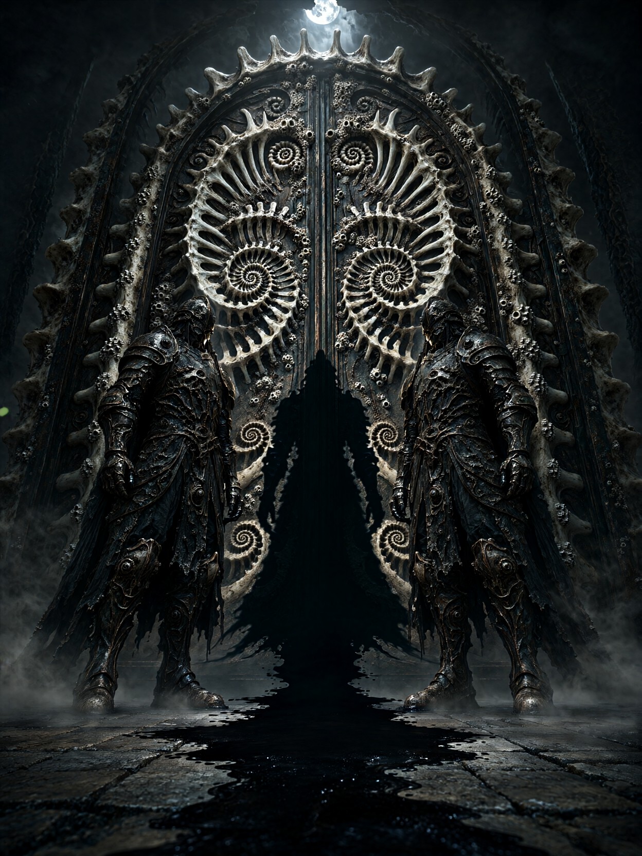 Leviathan Bone Gate Guardians — AI generated image